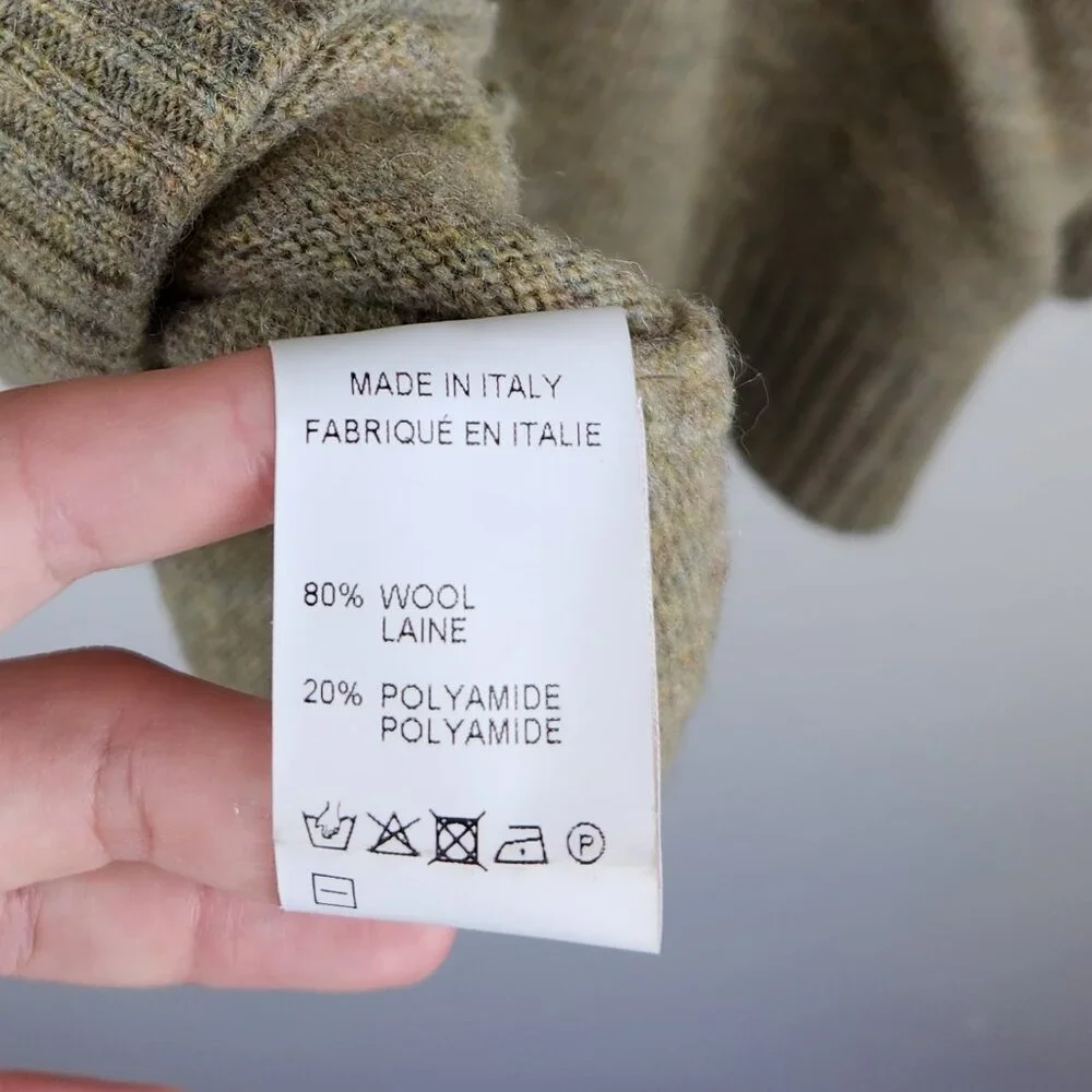 Emile Lafaurie Italy Wool Blend Multicolored Knit Polo Sweater sz XL